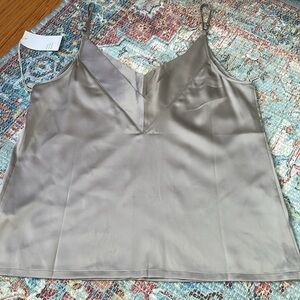 NWT women’s Haven Well within double v-neck washable silk cami sz m